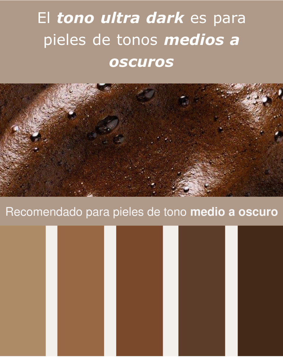 Mousse autobronceante de textura ligera apto paea pieles de tonos medios a oscuro